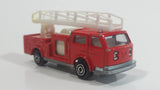 Vintage Majorette Pompier Fire Ladder Truck No. 207 Red 1/100 Scale Die Cast Toy Car Firefighting Rescue Emergency Vehicle