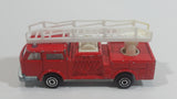 Vintage Majorette Pompier Fire Ladder Truck No. 207 Red 1/100 Scale Die Cast Toy Car Firefighting Rescue Emergency Vehicle