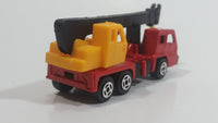 Unknown Brand Picker Crane Semi Truck Red and Yellow Plastic and Metal Die Cast Toy Car Construction Equipment Machinery Vehicle