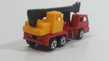 Unknown Brand Picker Crane Semi Truck Red and Yellow Plastic and Metal Die Cast Toy Car Construction Equipment Machinery Vehicle