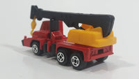 Unknown Brand Picker Crane Semi Truck Red and Yellow Plastic and Metal Die Cast Toy Car Construction Equipment Machinery Vehicle