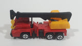 Unknown Brand Picker Crane Semi Truck Red and Yellow Plastic and Metal Die Cast Toy Car Construction Equipment Machinery Vehicle