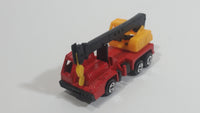 Unknown Brand Picker Crane Semi Truck Red and Yellow Plastic and Metal Die Cast Toy Car Construction Equipment Machinery Vehicle