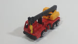 Unknown Brand Picker Crane Semi Truck Red and Yellow Plastic and Metal Die Cast Toy Car Construction Equipment Machinery Vehicle