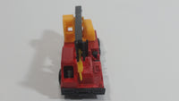 Unknown Brand Picker Crane Semi Truck Red and Yellow Plastic and Metal Die Cast Toy Car Construction Equipment Machinery Vehicle