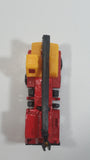 Unknown Brand Picker Crane Semi Truck Red and Yellow Plastic and Metal Die Cast Toy Car Construction Equipment Machinery Vehicle