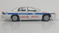 2008 Greenlight Ford Crown Victoria Interceptor Chicago Police Cruiser No. 4026 White 1/43 Scale Die Cast Toy Emergency Response Vehicle with Opening Doors - Missing the Roof Lights