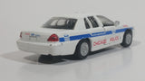 2008 Greenlight Ford Crown Victoria Interceptor Chicago Police Cruiser No. 4026 White 1/43 Scale Die Cast Toy Emergency Response Vehicle with Opening Doors - Missing the Roof Lights