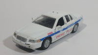 2008 Greenlight Ford Crown Victoria Interceptor Chicago Police Cruiser No. 4026 White 1/43 Scale Die Cast Toy Emergency Response Vehicle with Opening Doors - Missing the Roof Lights