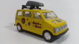 Kintoy Yellow Hippy Travel Sweet Heart Van Yellow 3 1/2" Long Pullback Motorized Friction Die Cast Toy Car Vehicle