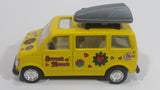 Kintoy Yellow Hippy Travel Sweet Heart Van Yellow 3 1/2" Long Pullback Motorized Friction Die Cast Toy Car Vehicle