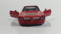 1999 New Ray 1973 Pontiac Fire Bird Red Pullback Motorized Friction Die Cast Toy Car Vehicle with Opening Doors