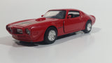 1999 New Ray 1973 Pontiac Fire Bird Red Pullback Motorized Friction Die Cast Toy Car Vehicle with Opening Doors