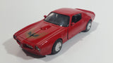 1999 New Ray 1973 Pontiac Fire Bird Red Pullback Motorized Friction Die Cast Toy Car Vehicle with Opening Doors