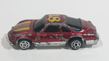 Unknown Brand Yellow Striped #18 Maroon Red Die Cast Toy Car Vehicle