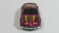 Unknown Brand Yellow Striped #18 Maroon Red Die Cast Toy Car Vehicle