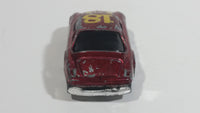 Unknown Brand Yellow Striped #18 Maroon Red Die Cast Toy Car Vehicle