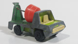 Vintage PlayArt Cement Mixer Green and Orange Die Cast Toy Car Construction Building Equipment Vehicle - Missing half the Barrel - Hong Kong
