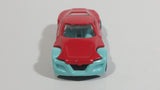 2013 Hot Wheels Track Aces Symbolic Red and Teal Light Blue Die Cast Toy Car Vehicle