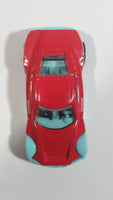 2013 Hot Wheels Track Aces Symbolic Red and Teal Light Blue Die Cast Toy Car Vehicle