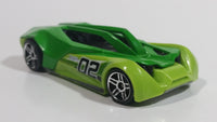 2013 Hot Wheels Track Aces Split Vision Green and Lime Green #02 Die Cast Plastic Body Toy Race Car Vehicle