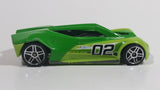 2013 Hot Wheels Track Aces Split Vision Green and Lime Green #02 Die Cast Plastic Body Toy Race Car Vehicle