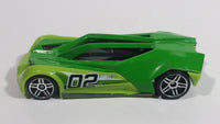 2013 Hot Wheels Track Aces Split Vision Green and Lime Green #02 Die Cast Plastic Body Toy Race Car Vehicle