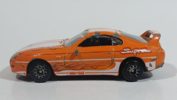 Motor Max Toyota Supra Orange and White No. 6012 Die Cast Toy Car Vehicle