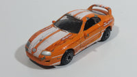 Motor Max Toyota Supra Orange and White No. 6012 Die Cast Toy Car Vehicle