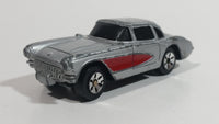 Maisto '57 Chevrolet Corvette Silver Grey With Red Stripe Die Cast Toy Car Vehicle