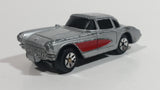 Maisto '57 Chevrolet Corvette Silver Grey With Red Stripe Die Cast Toy Car Vehicle