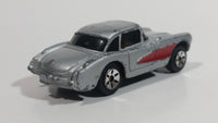 Maisto '57 Chevrolet Corvette Silver Grey With Red Stripe Die Cast Toy Car Vehicle