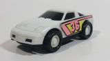 1990 Buddy L Chevrolet Corvette #36 White Plastic Body Die Cast Toy Car Vehicle