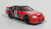 Unknown Brand #88 NASCAR "Super Racing" "BULL" "Power Team" Neon Orange and Black Die Cast Toy Race Car Vehicle