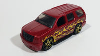 2010 Hot Wheels Haulers '07 Cadillac Escalade Dark Red Die Cast Toy Car SUV Vehicle