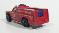 1977 Hot Wheels Flying Colors Emergency Squad Rescue Ranger Dark Red Fire Truck Die Cast Toy Car Vehicle - BW - Blue Lights - Hong Kong