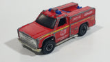 1977 Hot Wheels Flying Colors Emergency Squad Rescue Ranger Dark Red Fire Truck Die Cast Toy Car Vehicle - BW - Blue Lights - Hong Kong