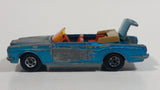 Vintage 1969 Lesney Matchbox Series No. 69 Rolls Royce Silver Shadow Coupe Convertible Aqua Blue Die Cast Toy Car Vehicle With Opening Trunk