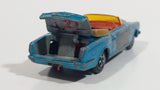 Vintage 1969 Lesney Matchbox Series No. 69 Rolls Royce Silver Shadow Coupe Convertible Aqua Blue Die Cast Toy Car Vehicle With Opening Trunk