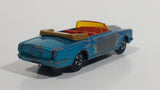 Vintage 1969 Lesney Matchbox Series No. 69 Rolls Royce Silver Shadow Coupe Convertible Aqua Blue Die Cast Toy Car Vehicle With Opening Trunk