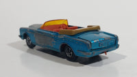 Vintage 1969 Lesney Matchbox Series No. 69 Rolls Royce Silver Shadow Coupe Convertible Aqua Blue Die Cast Toy Car Vehicle With Opening Trunk