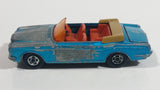 Vintage 1969 Lesney Matchbox Series No. 69 Rolls Royce Silver Shadow Coupe Convertible Aqua Blue Die Cast Toy Car Vehicle With Opening Trunk