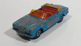 Vintage 1969 Lesney Matchbox Series No. 69 Rolls Royce Silver Shadow Coupe Convertible Aqua Blue Die Cast Toy Car Vehicle With Opening Trunk