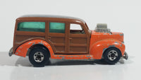 1980 Hot Wheels Hi-Rakers '40's Woodie Orange with Brown Smooth Panel Die Cast Toy Car Vehicle BW Hong Kong