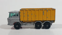 Vintage Lesney Matchbox Series Tipper Container Truck No. 47 Silver Grey and Yellow Die Cast Toy Car Construction Semi Hauling Vehicle Made in England