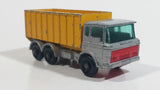 Vintage Lesney Matchbox Series Tipper Container Truck No. 47 Silver Grey and Yellow Die Cast Toy Car Construction Semi Hauling Vehicle Made in England