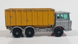 Vintage Lesney Matchbox Series Tipper Container Truck No. 47 Silver Grey and Yellow Die Cast Toy Car Construction Semi Hauling Vehicle Made in England