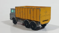 Vintage Lesney Matchbox Series Tipper Container Truck No. 47 Silver Grey and Yellow Die Cast Toy Car Construction Semi Hauling Vehicle Made in England