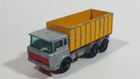 Vintage Lesney Matchbox Series Tipper Container Truck No. 47 Silver Grey and Yellow Die Cast Toy Car Construction Semi Hauling Vehicle Made in England