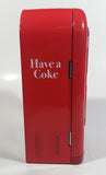Coca-Cola Have A Coke Soda Pop Refrigerator Vending Machine Shaped Tin Metal Coin Bank Collectible